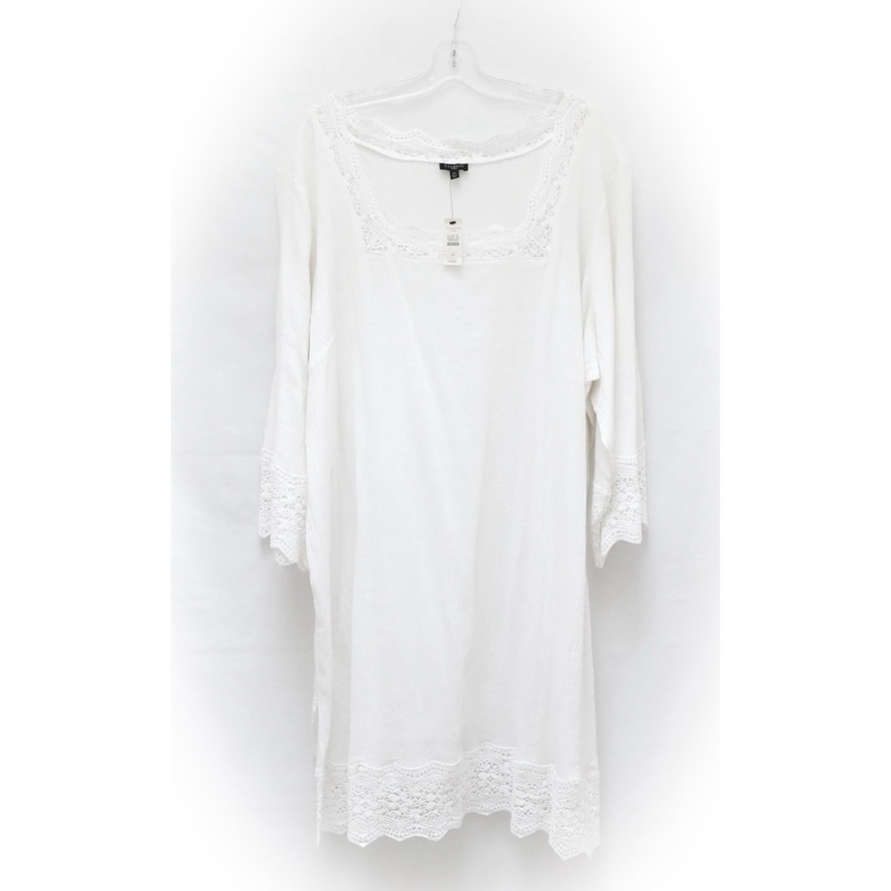 NWT Talbots Shift Dress Swim Coverup women’s plus size 3X white new crochet cott